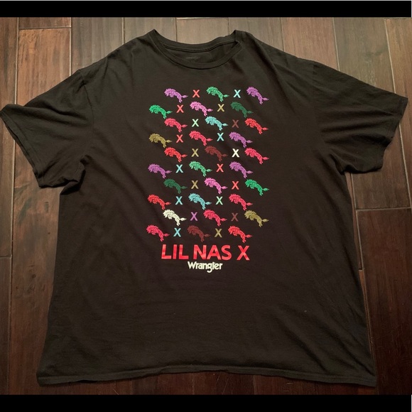 Wrangler x Lil Nas X Black Multi Colored Logo Tee - Picture 2 of 4